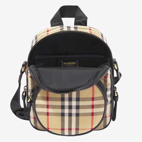 BURBERRY Kids’ Bowling Check Canvas Crossbody Bag *NWT* - Picture 4 of 12